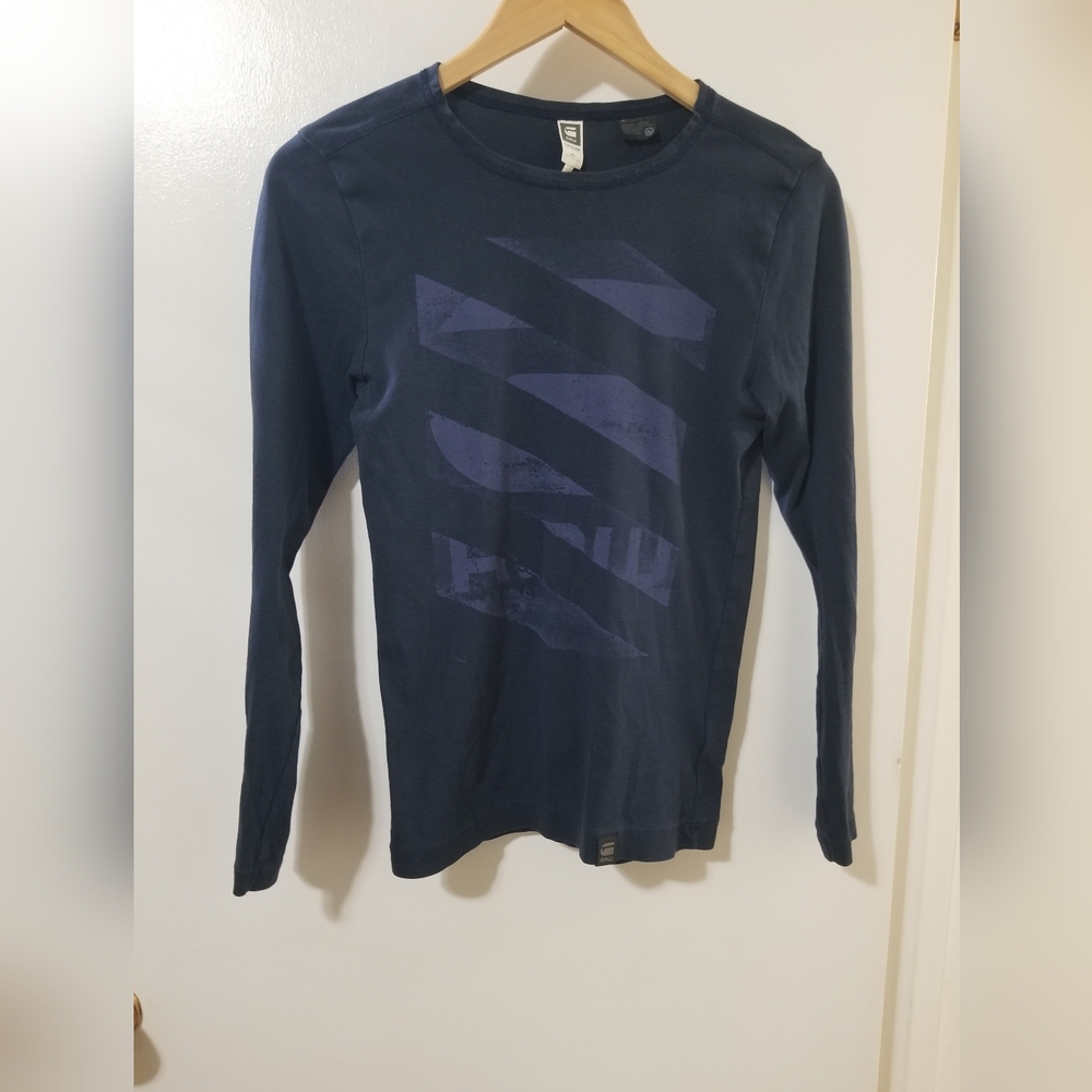 navy g-star raw long sleeve tee navy s/m